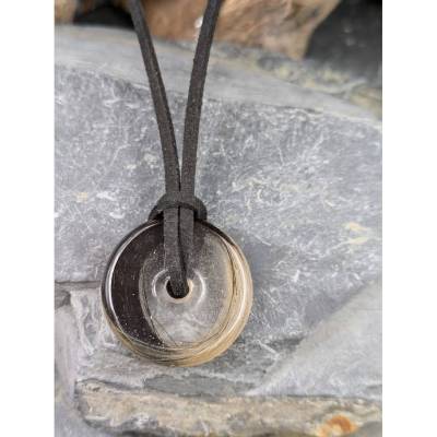 Tierhaarschmuck Donut, Amulette mit Fell, Asche, Haare, Babylocke, Nabelschnur, Kette, Sterling Silber, Andenken, Engels