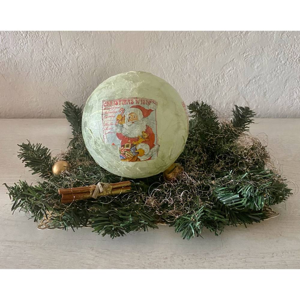 Leuchtkugel 14 cm mint Einzigartig Geschenk upcycling Unikat