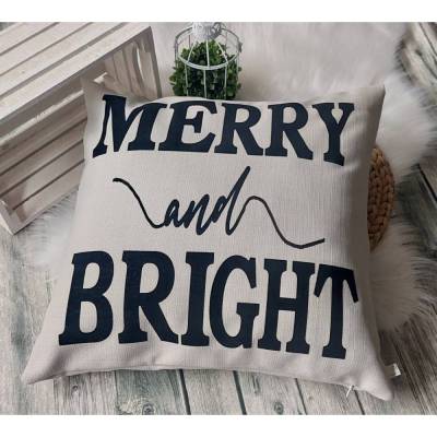 Kissen 50 x 50 cm (Farbbeispiel beige) "Merry and Bright" Kissen aus Polstercanvas in 36 Farben