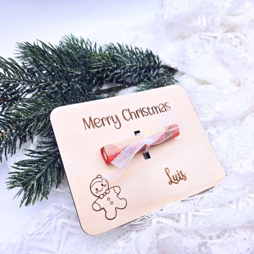Geldgeschenke Weihnachten | Karte aus Holz | Gutschein als Geschenk | kleine Weihnachtsgeschenke  | Geschenkidee 