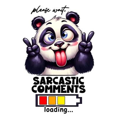 Crazy Panda bitte warten Akku Bügelbild DIY Bügelmotiv Lustig Applikation