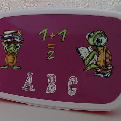 Brotdose Pink mit Turtle – Lunchbox für Mädchen, Kindergarten & Schule, Geschenk Einschulung
