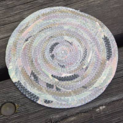 Stoff-Untersetzer 15cm – Rope Bowl Technik, waschbar & nachhaltig, Upcycling-Unikat
