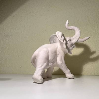  Elefant mit Stoßzähne Rohling - Gießkeramik zum selber bemalen - ca. 20cm großer Glücksbringer 