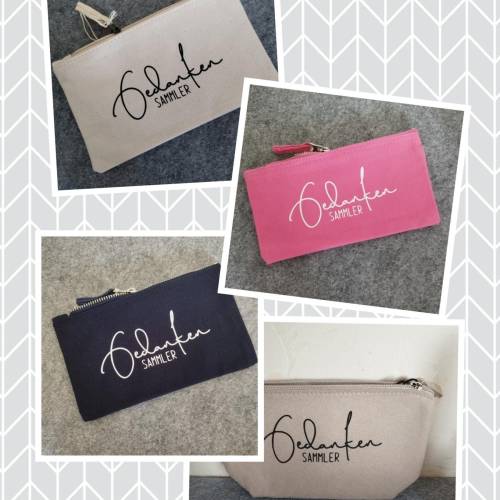 Baumwolltasche oder Filztasche mit Flexfolie veredelt, Gedankensammler, Feltbag, Kosmetiktasche,Geschenk personalisiert