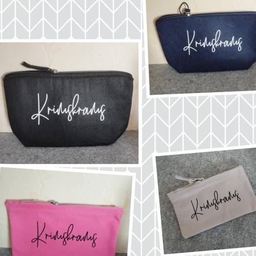 Baumwolltasche oder Filztasche mit Flexfolie veredelt, Krimskrams, Kosmetiktasche,personalisiertes Geschenk