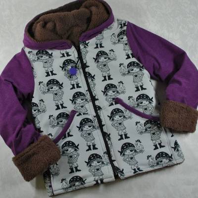 Schöne, wärmende Winterjacke für kleine Piratenmädchen Gr.116