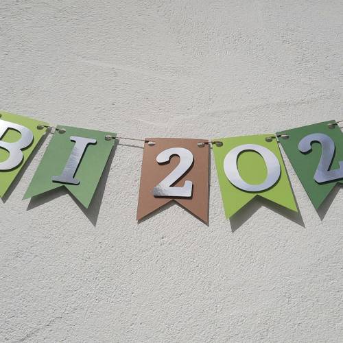 Super schöne Girlande zum Abitur, ABI 2026 in Grün und Beige mit silberner Schrift #Abi #Abitur #Abschluss