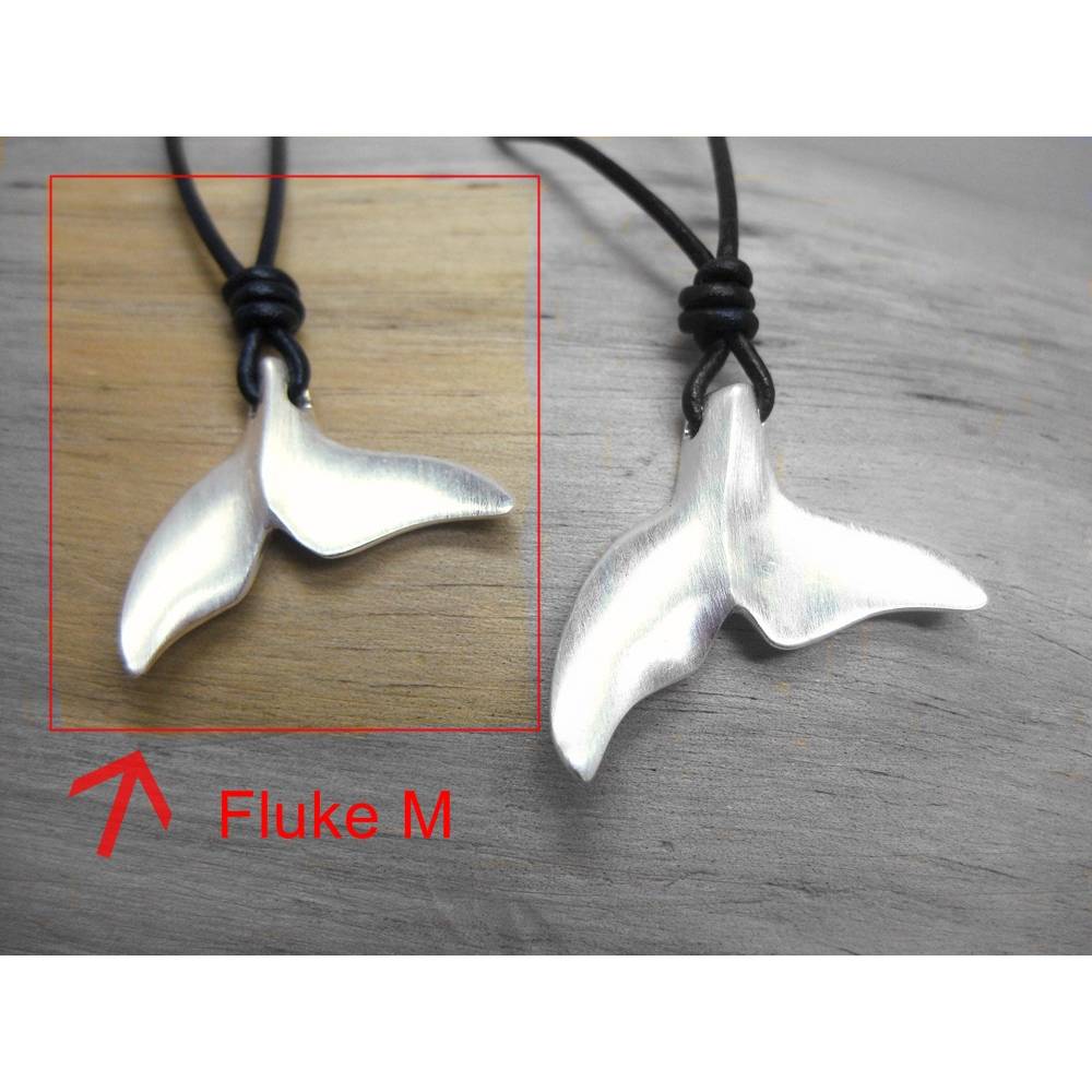 Silberanhänger "Fluke M" Walflosse, Delfinflosse, maritimer Anhänger,  Taucherschmuck, Surferschmuck Bild 4