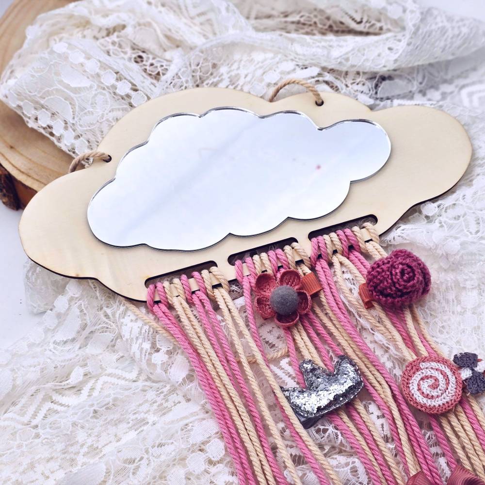 Haarspangenhalter | Kinderspiegel | Aufbewahrung Haarspangen | Geschenke  fr Kinder | Haarschmuck | Kinderzimmer