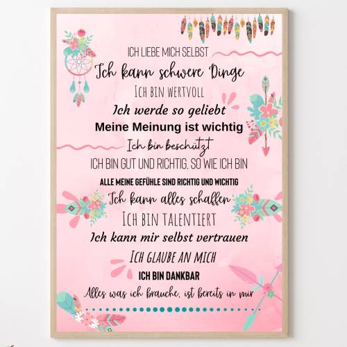 Kinderposter Affirmationen – Stärkung Selbstbewusstsein & positive Botschaften fürs Kinderzimmer