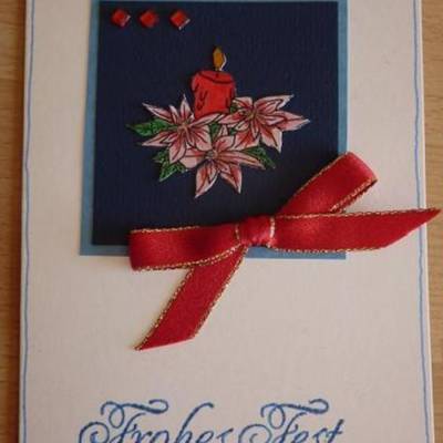 Weihnachtskarte Kerze - TEXT: Frohes Fest