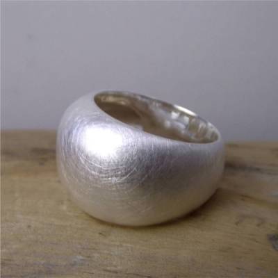 Silberring "Ballon" Sterlingsilber 925, voluminöser, runder Ring in Größe 58