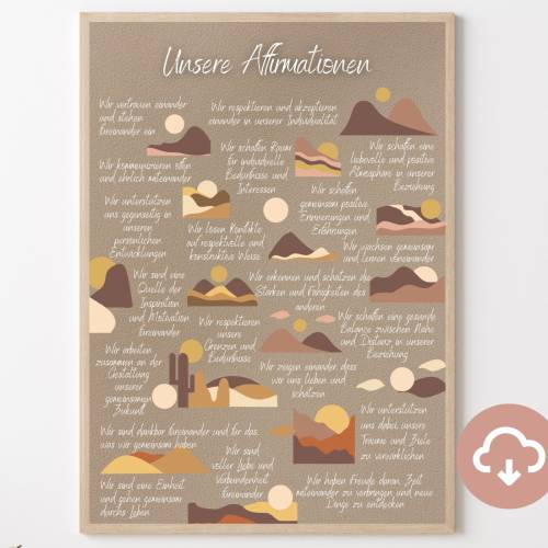 20 Affirmationen für Paare: Poster zur Stärkung von Beziehung, Achtsamkeit & Dankbarkeit