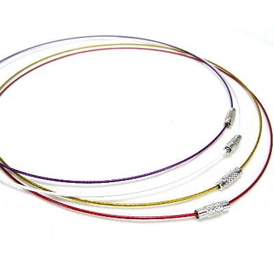 Halsreif Choker cyclam lila safran-gelb goldfarben weiß rot minimal Design Drehverschluß Basickette für Anhänger Wechsel