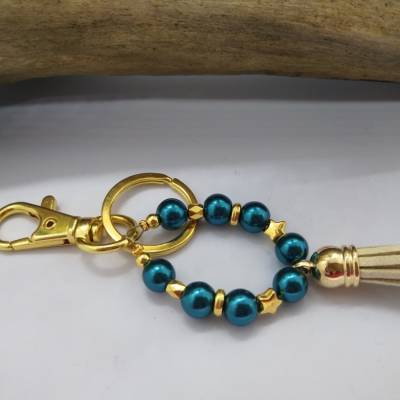 Schlüsselanhänger Taschendeko, Petrol