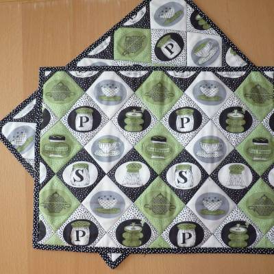 Platzsets mit Küchenmotiven Tischsets Tischmatte Platzdeckchen Platzset Tischgedeck Deckchen Platz-Set Tisch-Set