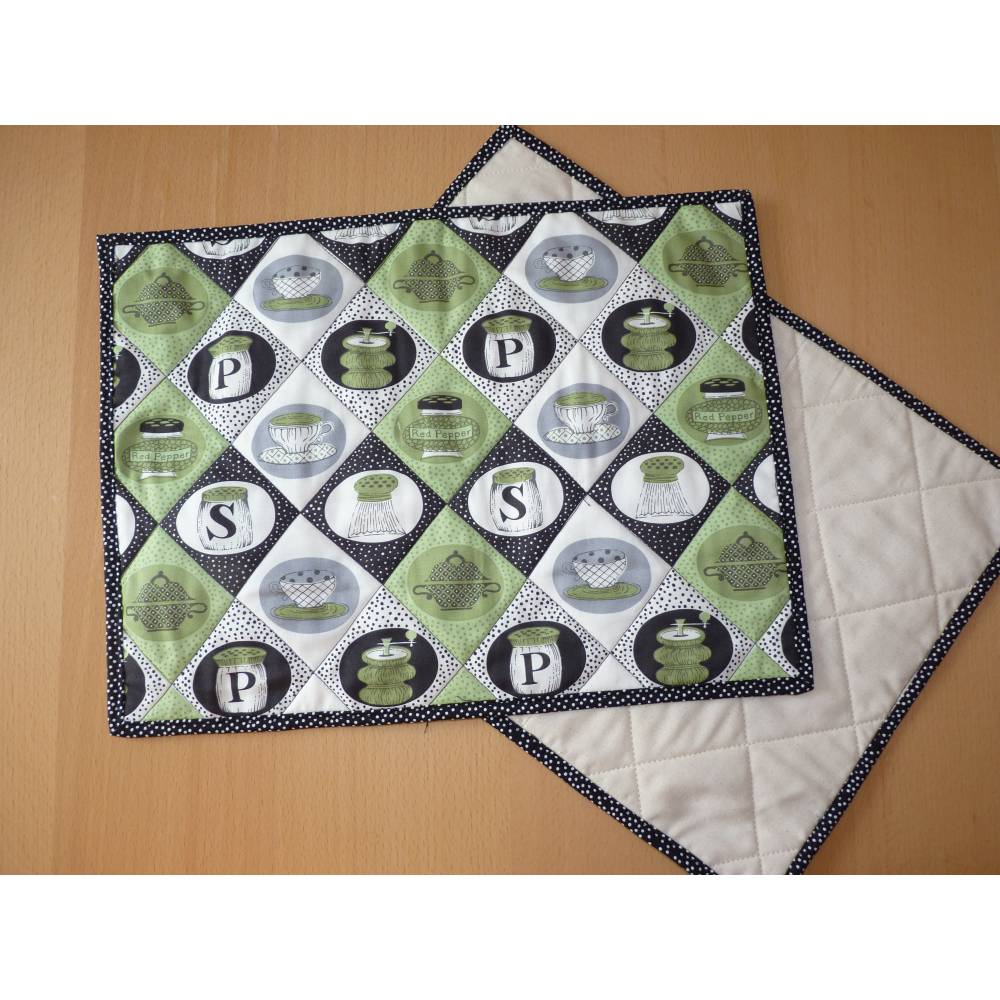 Platzsets mit Küchenmotiven Tischsets Tischmatte Platzdeckchen Platzset Tischgedeck Deckchen Platz-Set Tisch-Set