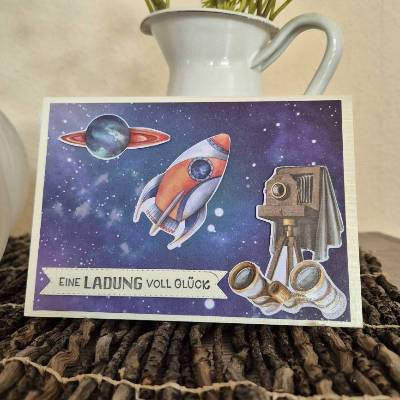 Geburtstagskarte Weltraum  / Planeten Karte Geburtstag / Raumschiff Geburtstagskarte / Geburtstag / Geburtstagsgruß 