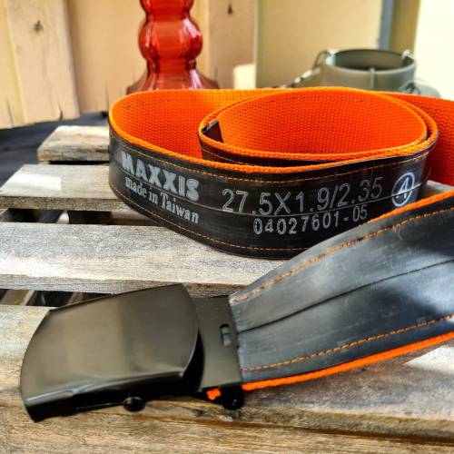 Gürtel orange upcycling  Fahrradschlauch, Recyclet Fahrrad Gürtel, Gürtel Geschenk 120cm  Maxxis Bike Mountainbike Fahrr
