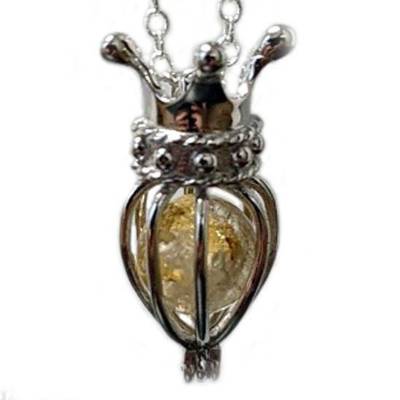 Tierhaarschmuck Anhänger Krone, Urnenschmuck, Kremation, Hund, Katze, Haustier, Andenken, Einäscherung, Fell, Haare, Asc