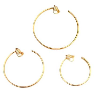 1 Paar Creolen Ohrclips vergoldet 4, 5, 6 cm