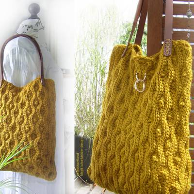 La Dune Bag - Häkelanleitung - Designertasche im Stricklook, dicke Wolle