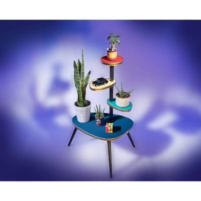 Blumentisch / Pflanzenständer Blue Tango – Design 60er Jahre