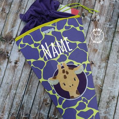 Schultüte ergobag Subärkraft individualisiert mit Giraffe und Namen