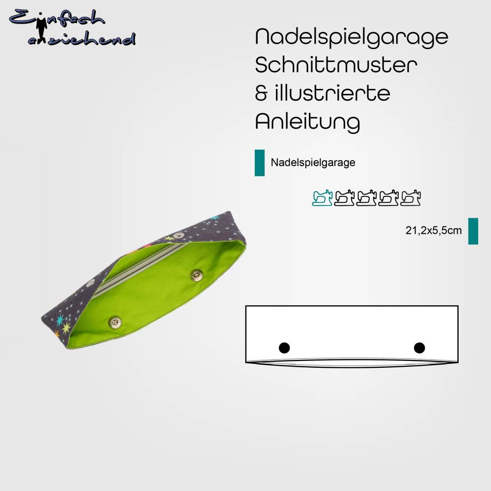PDF Schnittmuster Nadelspielgarage, Nadelspiel für Transport sichern, ideales Nähanfänger Projekt, bebilderte Anleitung Bild 1