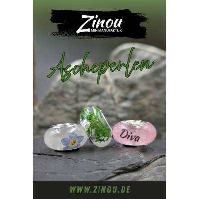 Tierhaarschmuck Perle, 16 mm, mit Name und Fell