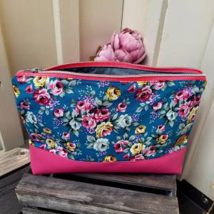 Kulturtasche Kosmetiktasche Kosmetik Waschtasche Kulturbeutel Reisen Reise Makeup Urlaub Reisetasche Blumen  Kosmetikbeu