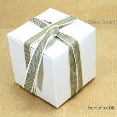 10 Schachteln Geschenkbox weiß Würfel 6 cm, Gastgeschenk Hochzeit Geschenke verpacken Adventskalender, Kraftpapi