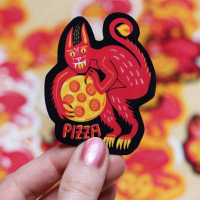 Pizza Monster Sticker Set