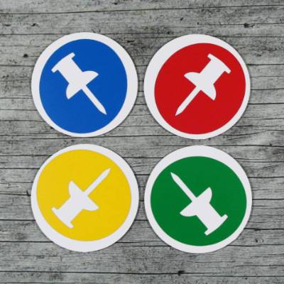 4 Kühlschrankmagnete **4Pins** von ZWEIFARBIG 55mm Magnetsticker Küche Magnet Geburtstag Dekoration