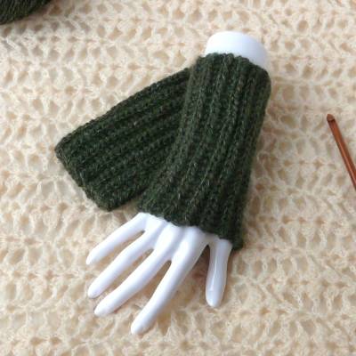Pulswärmer, Armstulpen, Stulpen, rustikal, unisex, Wollmischung, Handarbeit, gehäkelt