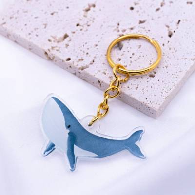 Schlüsselanhänger Wal Meer aus Acryl Geschenk Buckelwal Keychain - Geschenk Wohnung Schlüssel Tier - Geschenk Freundin