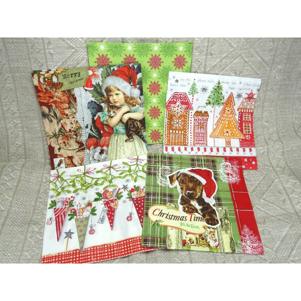 Servietten Weihnachten Lebkuchen X-Mas Mistelzweig nostalgisch, Tissue Serviette, Serviettentechnik