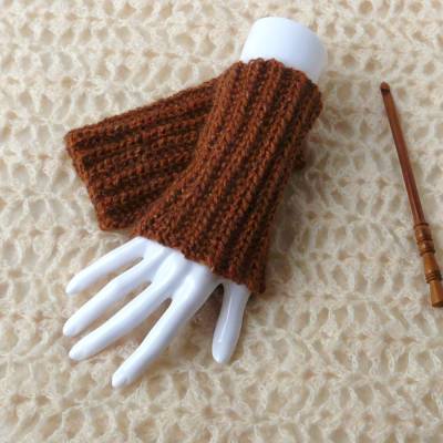 Pulswärmer, Armstulpen, Stulpen, rustikal, unisex, Wollmischung, Handarbeit, gehäkelt