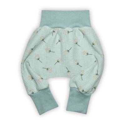 Musselin Pumphose "Pusteblumen" - mint - Geschenk Geburt - Baby Frühchen Jungen Mädchen 