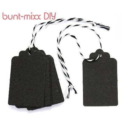 Geschenkanhänger schwarz, Geschenk verpacken, 25/100, party und Schenken, schwarze Anhänger Beschreiben bestem