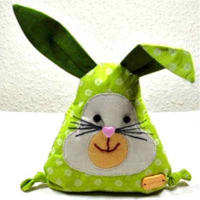 Lustiger, kleiner Hase mit Täschchen für Geldgeschenke, Gutscheine oder liebe Botschaften