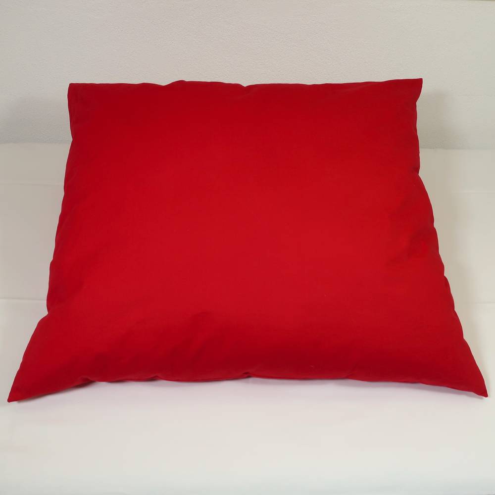 Kissen-Inlett rot aus daunendichtem Baumwollgewebe für Vintage-Paradekissen – ca.80 x 75 cm
