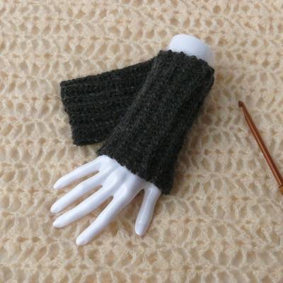 Pulswärmer, Armstulpen, Stulpen, rustikal, unisex, Wollmischung, Handarbeit, gehäkelt