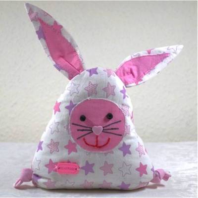 Lustiger, kleiner Hase mit Täschchen für Geldgeschenke, Gutscheine oder liebe Botschaften