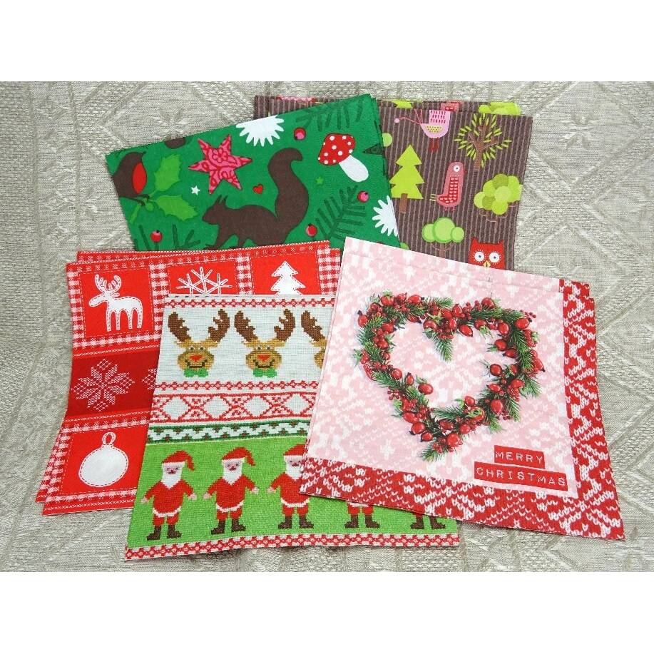 Servietten Weihnachten Winter Herbst Elch Sterne Waldtiere braun dunkelgrün, Tissue Serviette, Serviettentechnik, Materi