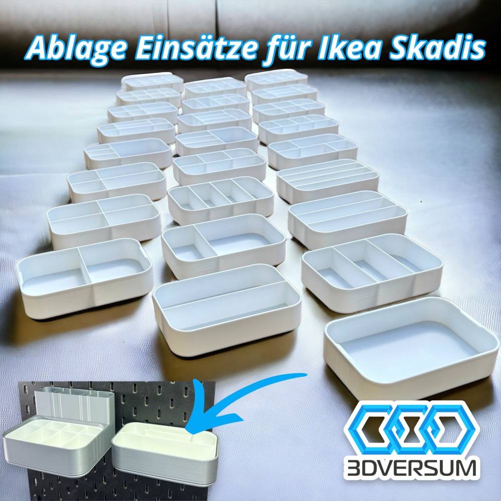 Ablage Einsätze für Ikea Skadis Ablagen & 3DVersum's Ablagebehälter