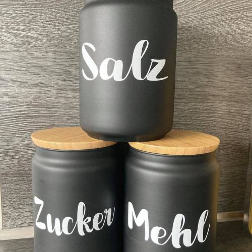 1x Aufkleber für EKLATERA Dosen von IKEA mit Wunschtext max. 10 x 3,6 cm (freistehend)