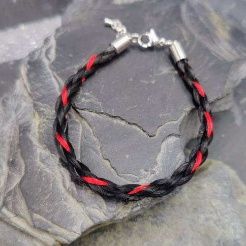 Pferdehaararmband mit buntem Seidenfaden, Tierhaarschmuck, Pferdehaare, Schweif, Armband, Erinnerung, Pony,