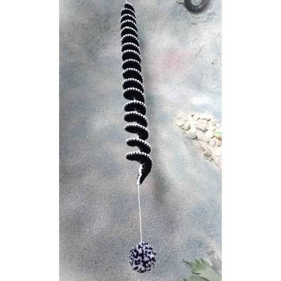 Gehäkeltes Windspiel Spirale – Windspinner schwarz weiß silber, Handmade Deko Garten Terrasse